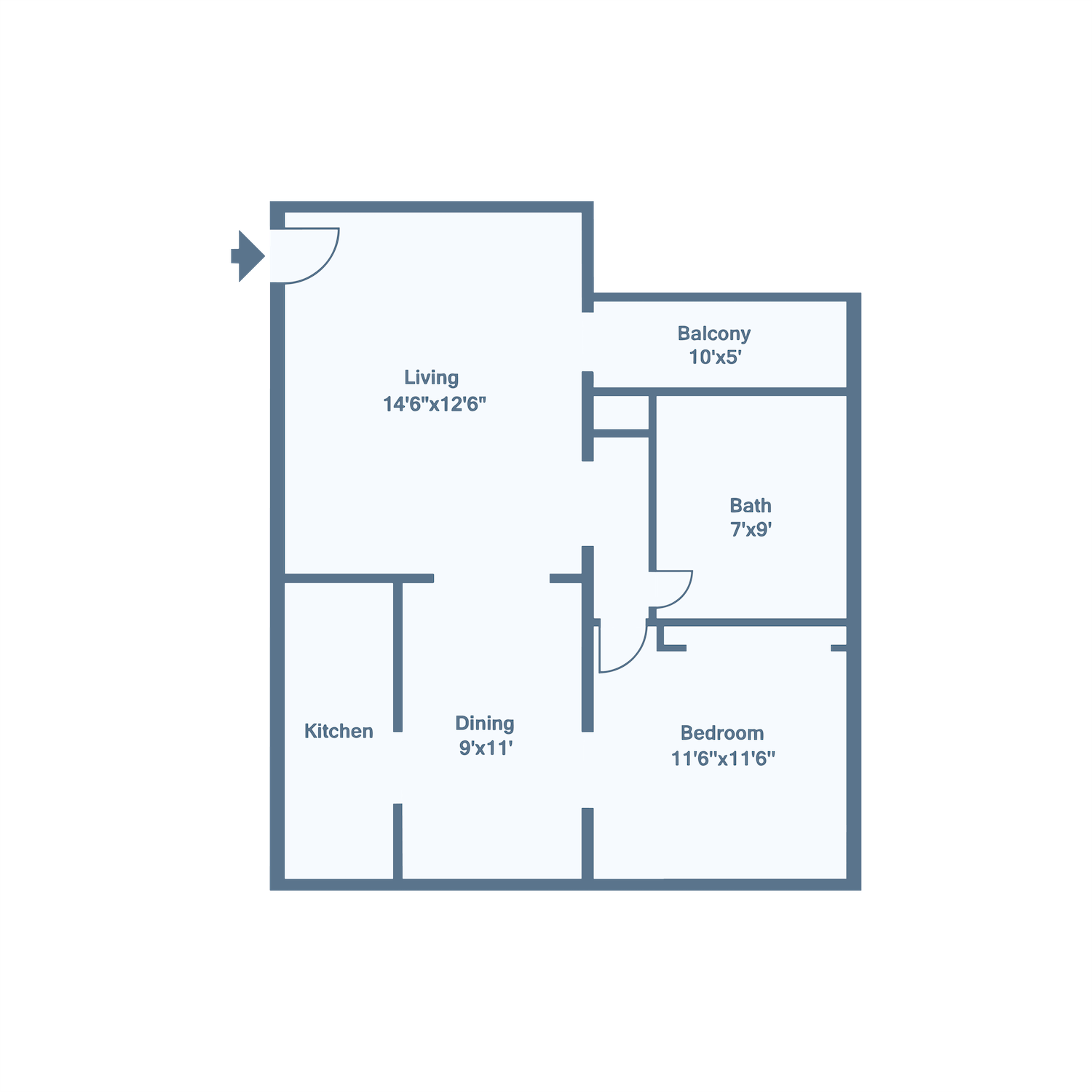 Palmier Apartments one bedroom floor plan or interior photo